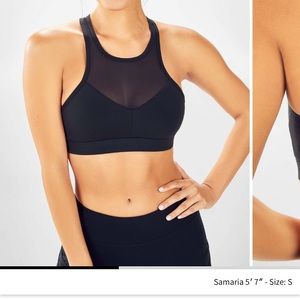 Fabletics Women’s Medium Impact Sports Bra, Black, Size Medium